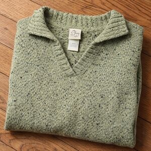 Vintage Inspired Green Speckled Knit Sweater | Size 14/16